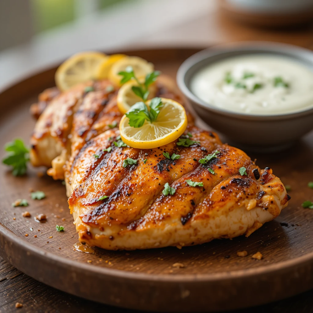 grilled yogurt marinated chicken breast