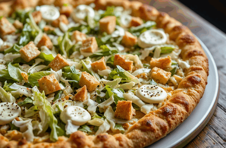 Chicken Crust Caesar Salad Pizza Recipe
